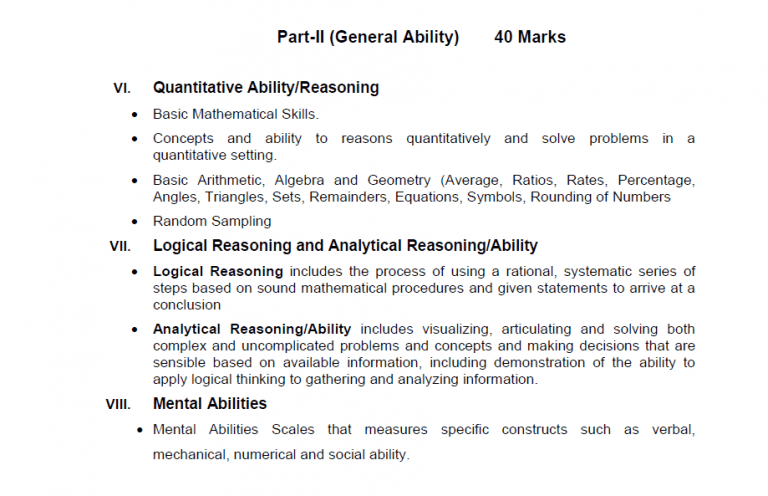  general science and ability css syllabus css online